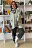 Beyond Terry Oversized Cowl Knit Pistachio Marl 